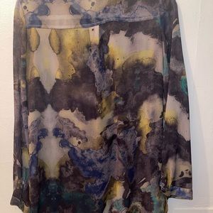 Camo/ green silk shirt